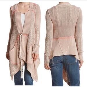 Free People Pink Knit Cardigan Sweater